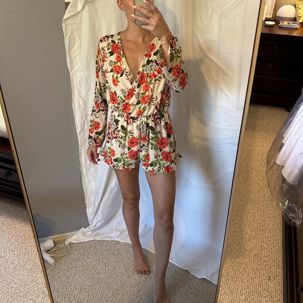 Floral Long Sleeve Romper